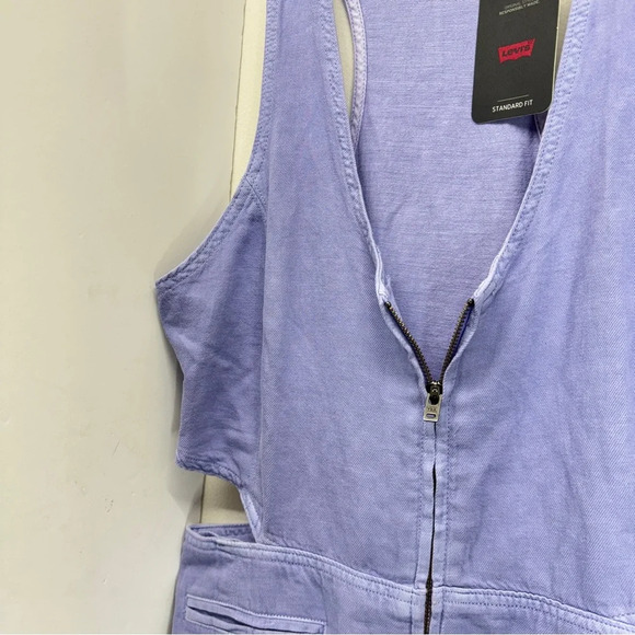 Levi's Radon Cut-Out Women Romper Purple Size Medium Pocket Soft Downtown Girl - Picture 8 of 14